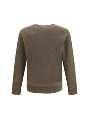 Brooksfield Double-Yarn Fleece Wool Sweater — Brown