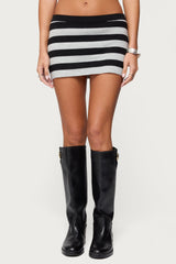 Kezia Striped Knit Mini Skort