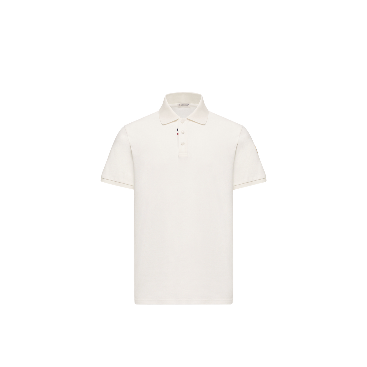 Moncler Short-Sleeve Cotton Piqué Polo — White