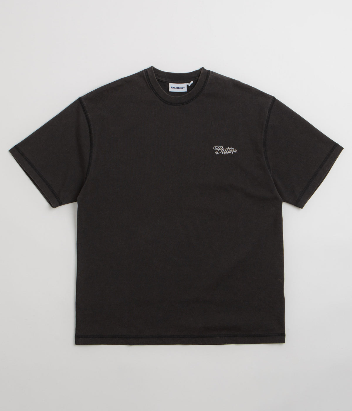 Butter Goods Jive Overlock Stitch T-Shirt - Distressed Black