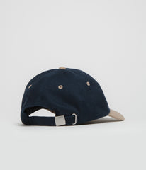 Dungeon Scrawl Logo Brushed Canvas Cap - Navy Taupe /  Orange