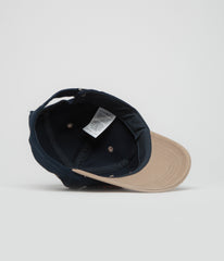 Dungeon Scrawl Logo Brushed Canvas Cap - Navy Taupe /  Orange