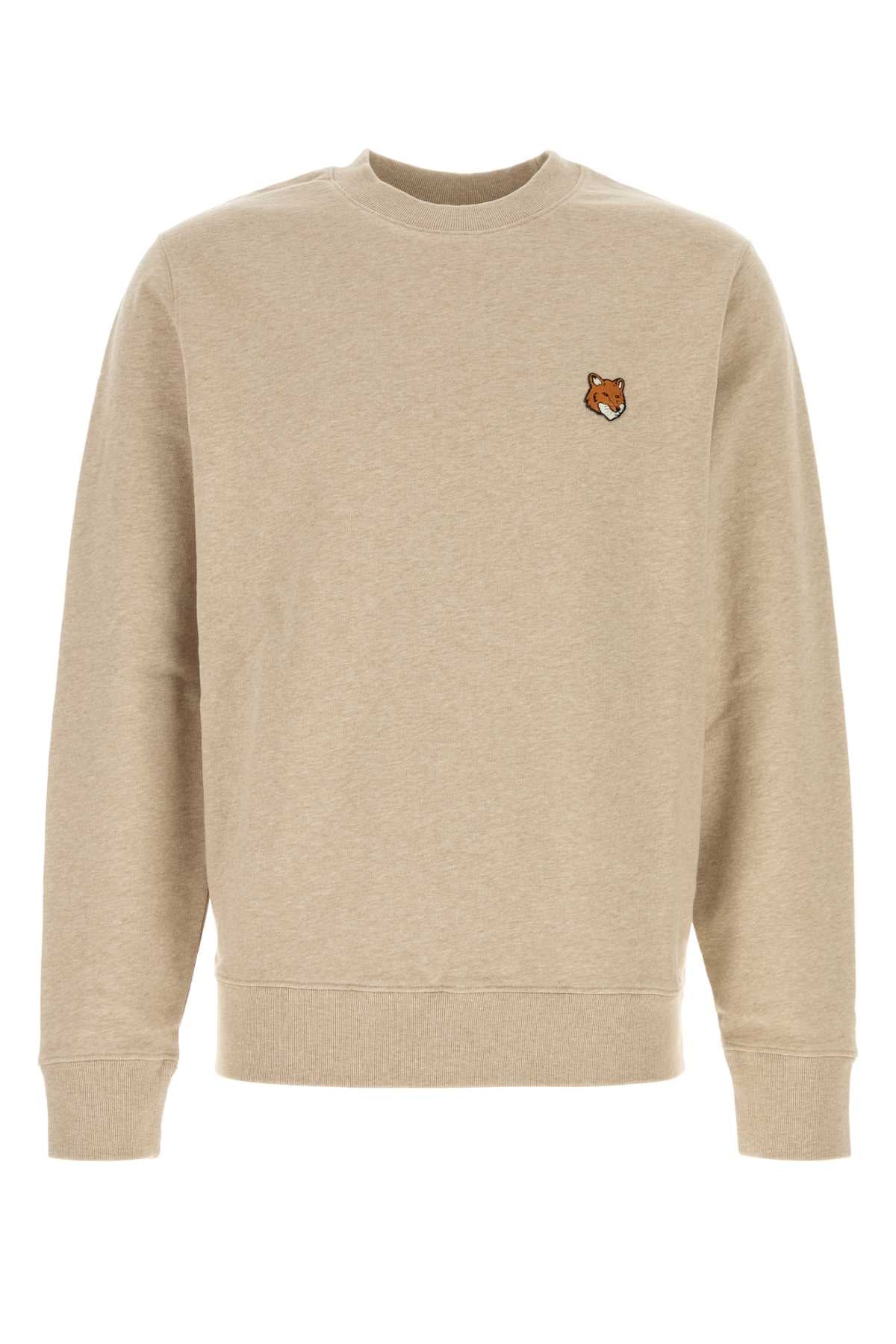 Maison Kitsune Fox Head Sweatshirt — Beige
