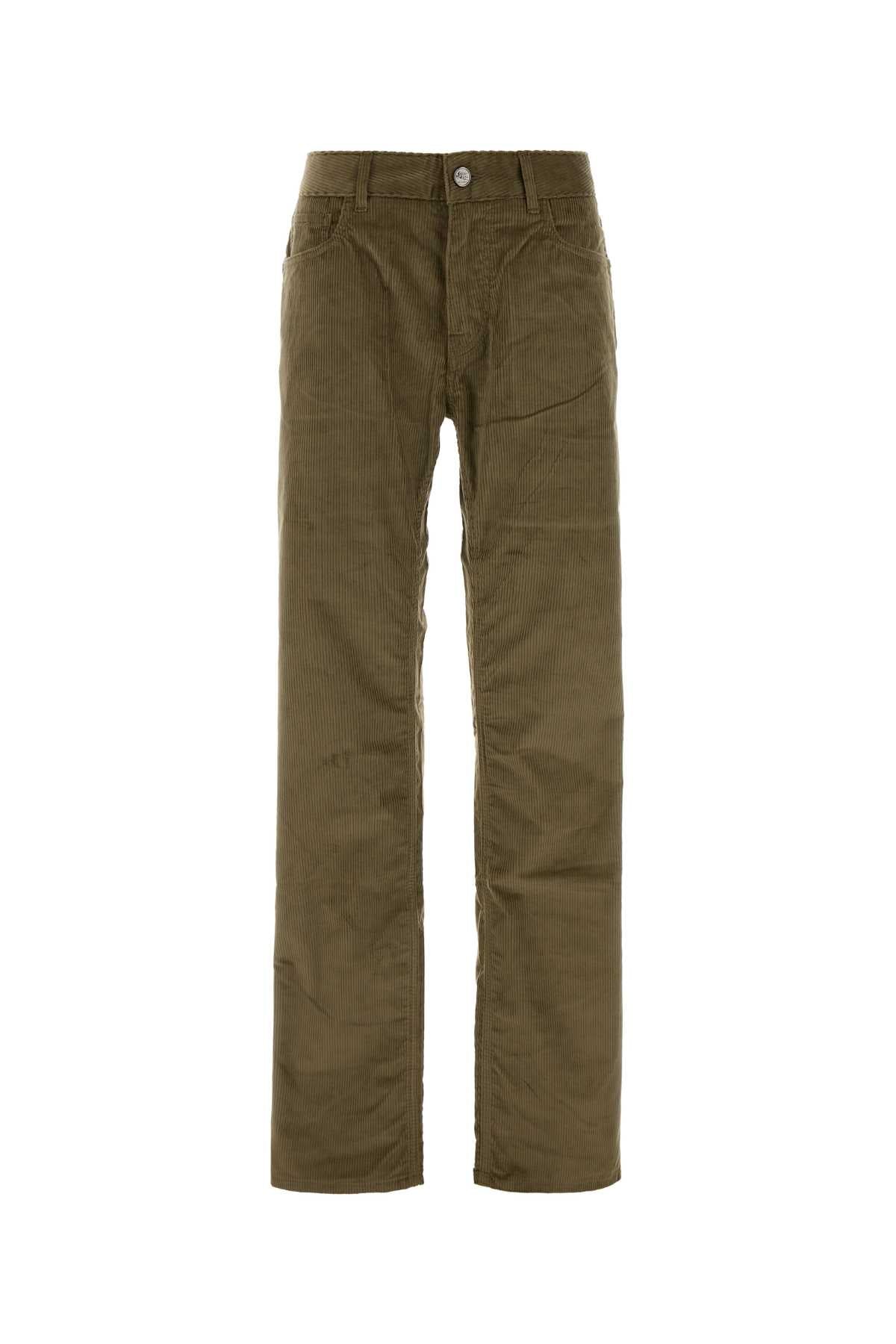 Etro Stretch Corduroy Trousers — Green