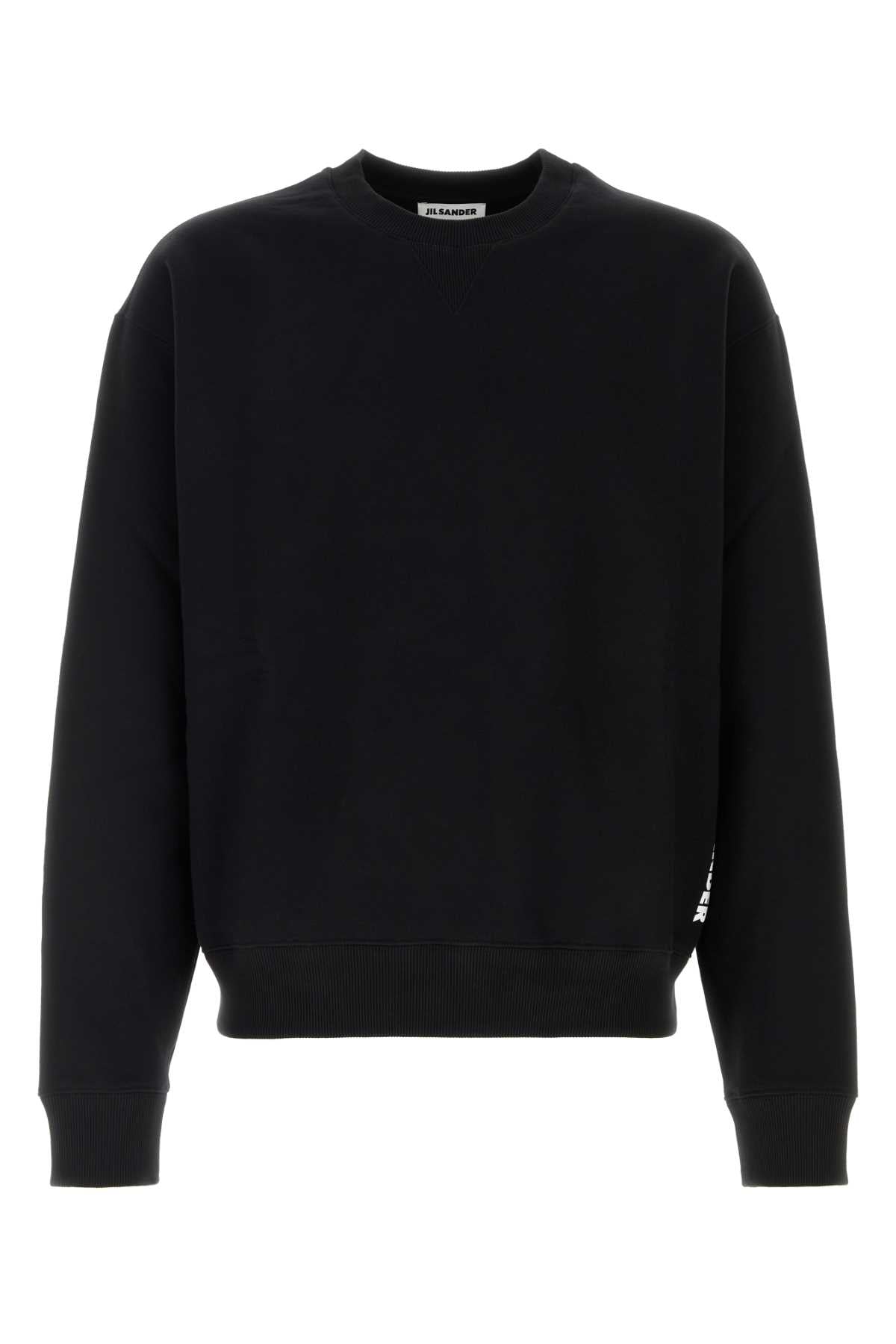 Jil Sander Cotton Crew-Neck Sweatshirt — Black