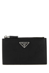Prada Saffiano Leather Card Case — Black