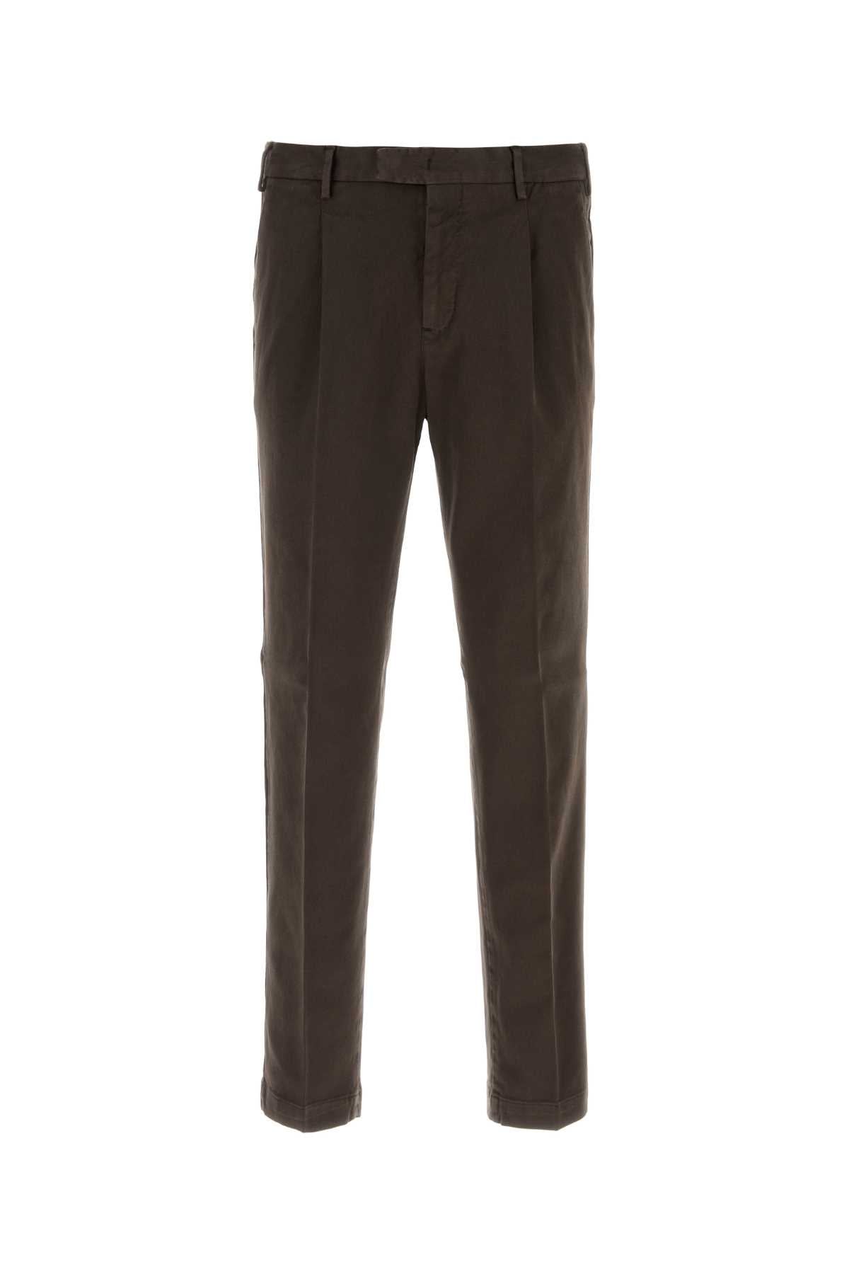 Pt Torino Stretch Cotton Trousers — Brown