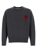 AMI Paris Felted Sweater — Gray