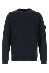 Stone Island Virgin Wool Crew-Neck Sweater — Navy