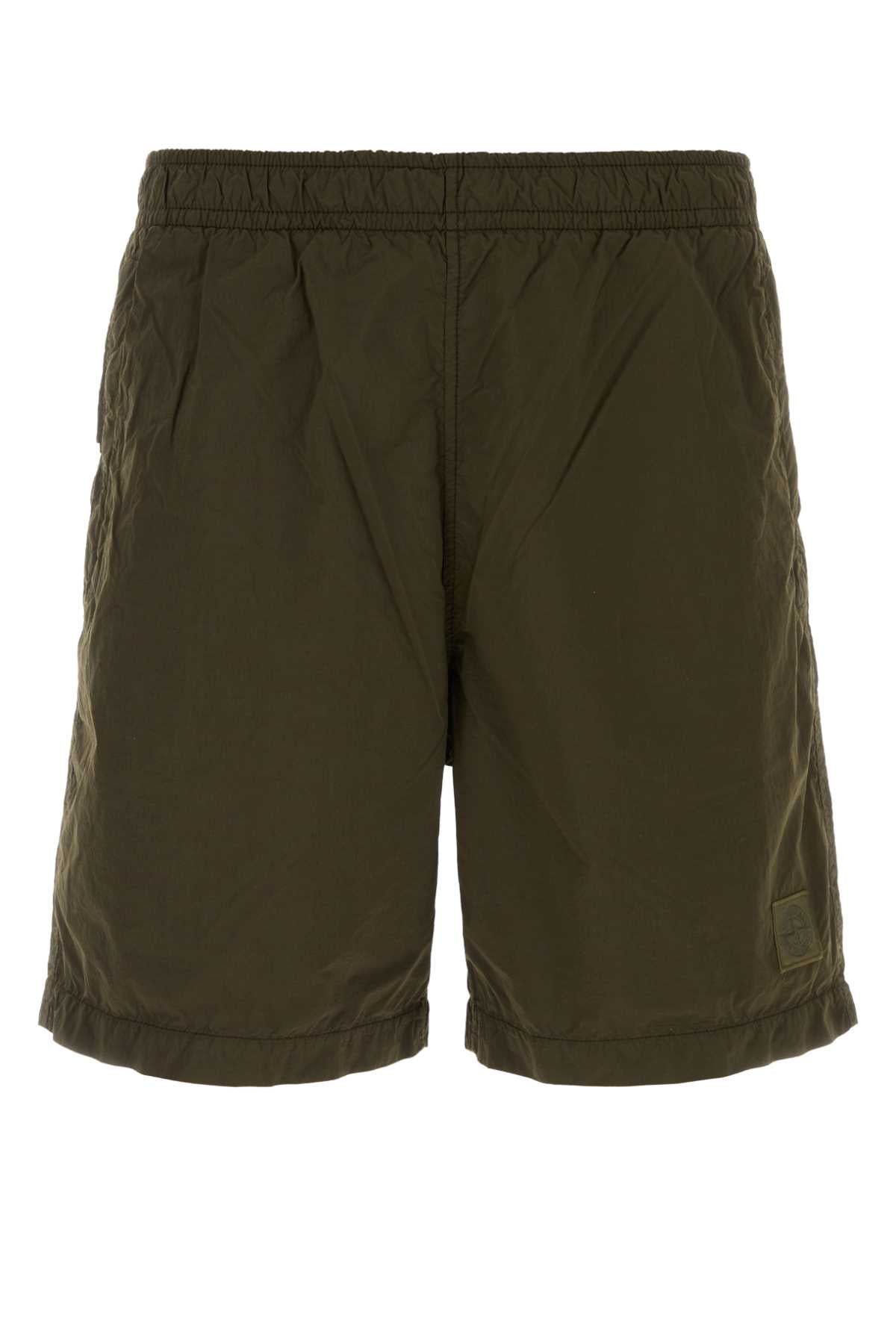 Stone Island Nylon Cargo Shorts — Green