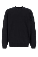 Stone Island Cotton-Elastane Crewneck Sweatshirt — Navy
