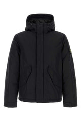 Stone Island Hooded Down Down Jacket — Black