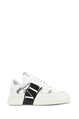 Valentino Garavani Color-Block Calf Leather Sneaker — White