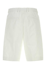 Hugo Boss Cotton Bermuda Shorts — White