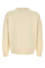AMI Paris Felted Cardigan — Beige