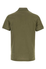 Burberry Logo-Embroidered Piquet Cotton Polo Shirt — Olive