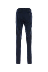 Pt Torino Cotton-Silk Blend Trousers — Navy