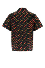 JW Anderson Floral-Print Poplin Shirt — Black