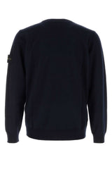Stone Island Virgin Wool Crew-Neck Sweater — Navy