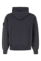 Stone Island Hooded Cotton Jacket — Blue