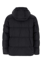 Stone Island Down-Filled Hooded Down Jacket — Black
