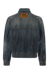 Burberry Cotton Bomber Jacket — Blue
