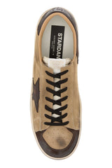Golden Goose Deluxe Brand Suede and Leather Star-Patch Sneaker — Beige