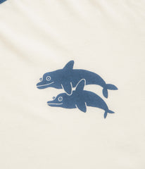 Mollusk Dolphins Ringer T-Shirt - Natural / Navy