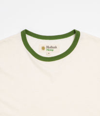 Mollusk Hemp Ringer T-Shirt - Natural / Rover Green