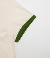Mollusk Hemp Ringer T-Shirt - Natural / Rover Green