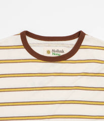 Mollusk Hemp T-Shirt - Brown / Gold Stripe