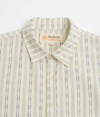Mollusk Summer Short Sleeve Shirt - Natural / Navy Dobby