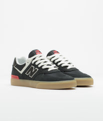 New Balance Numeric 574 Shoes - Black / White / Gum