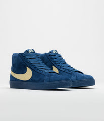 Nike SB Blazer Mid Shoes - Coastal Blue / Pale Yellow - Coastal Blue