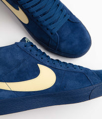 Nike SB Blazer Mid Shoes - Coastal Blue / Pale Yellow - Coastal Blue