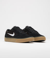 Nike SB Chron 2 Shoes - Black / White - Black - Gum Light Brown