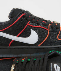 Nike SB x Bronx Girls Skate Dunk Low Pro Shoes - Black / White - Challenge Red - Total Orange