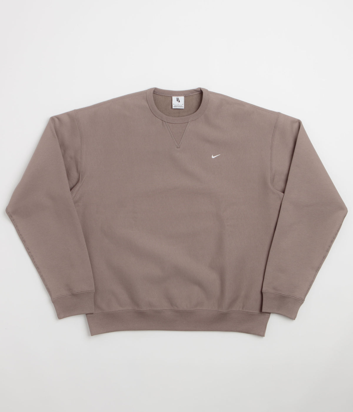Nike Solo Swoosh Crewneck Sweatshirt - Mink Brown / White