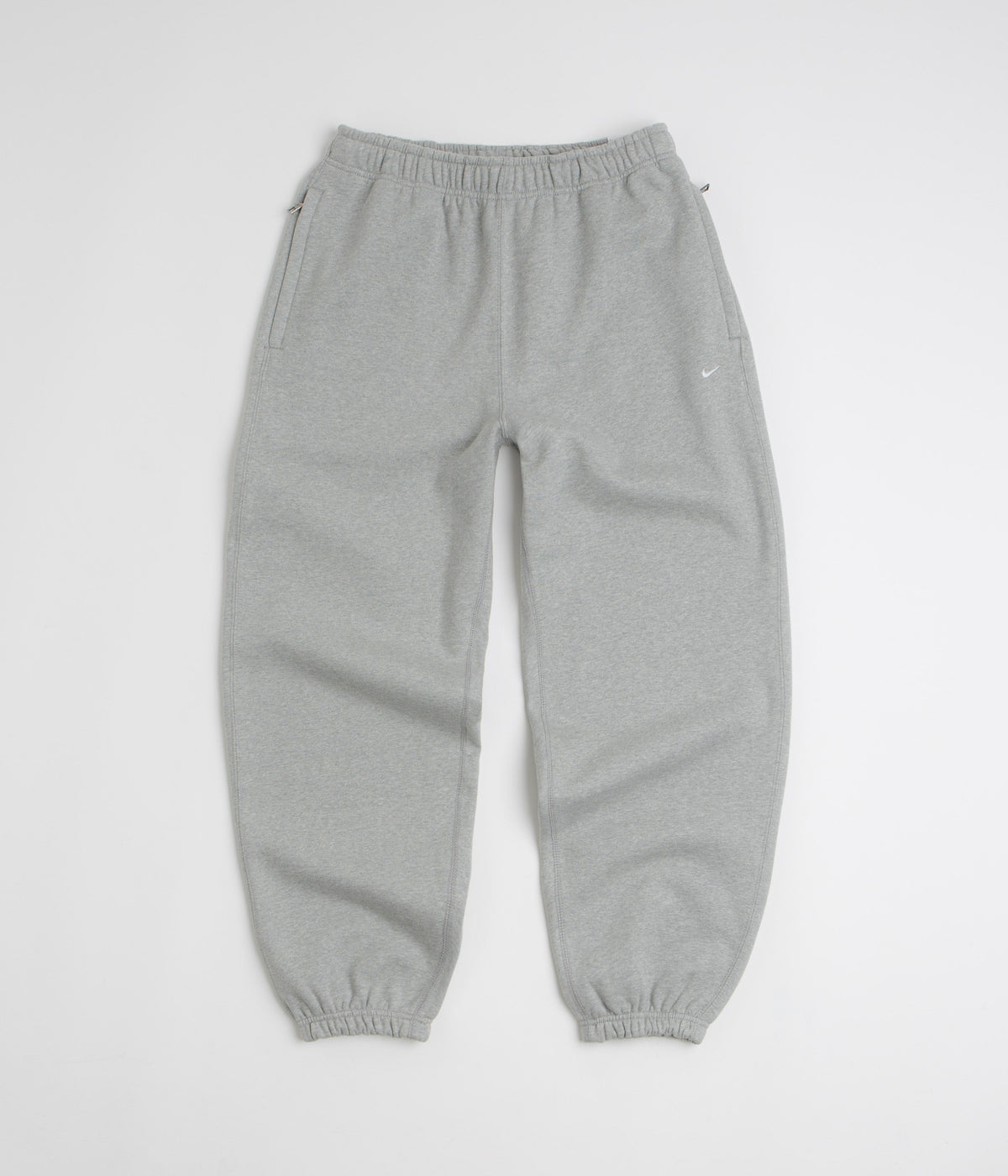 Nike Solo Swoosh Cuffed Sweatpants - Dark Grey Heather / Light Smoke Grey / White