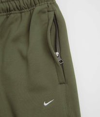 Nike Solo Swoosh Cuffed Sweatpants - Medium Olive / Medium Olive / White