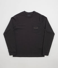 Patagonia 95 Oval Logo Pocket Long Sleeve T-Shirt - Ink Black