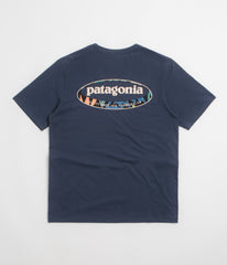 Patagonia 95 Oval Logo T-Shirt - New Navy: Kaleido