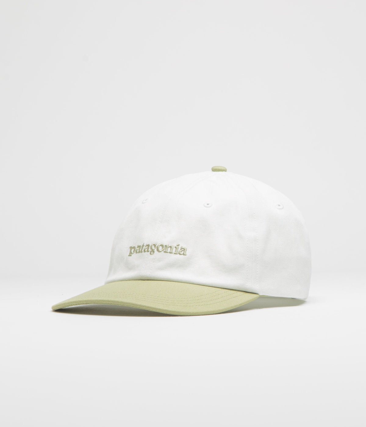 Patagonia Fitz Roy Icon Trad Cap - Text Logo: Birch White / Gumtree Green