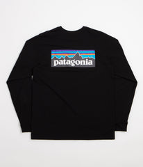 Patagonia P-6 Logo Responsibili-Tee Long Sleeve T-Shirt - Black