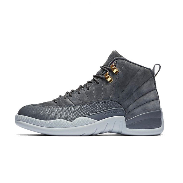 NIKE Air Jordan 12 Dark Grey AJ12 Original Womens Basketball Shoes Stability Height Increasing Sneakers For Women Shoes
