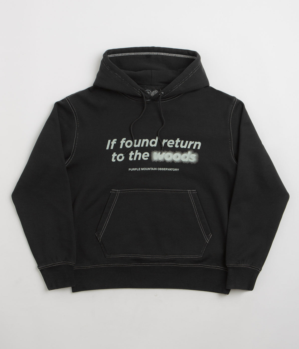 Purple Mountain Observatory Garment Dye Hoodie - Black / Black
