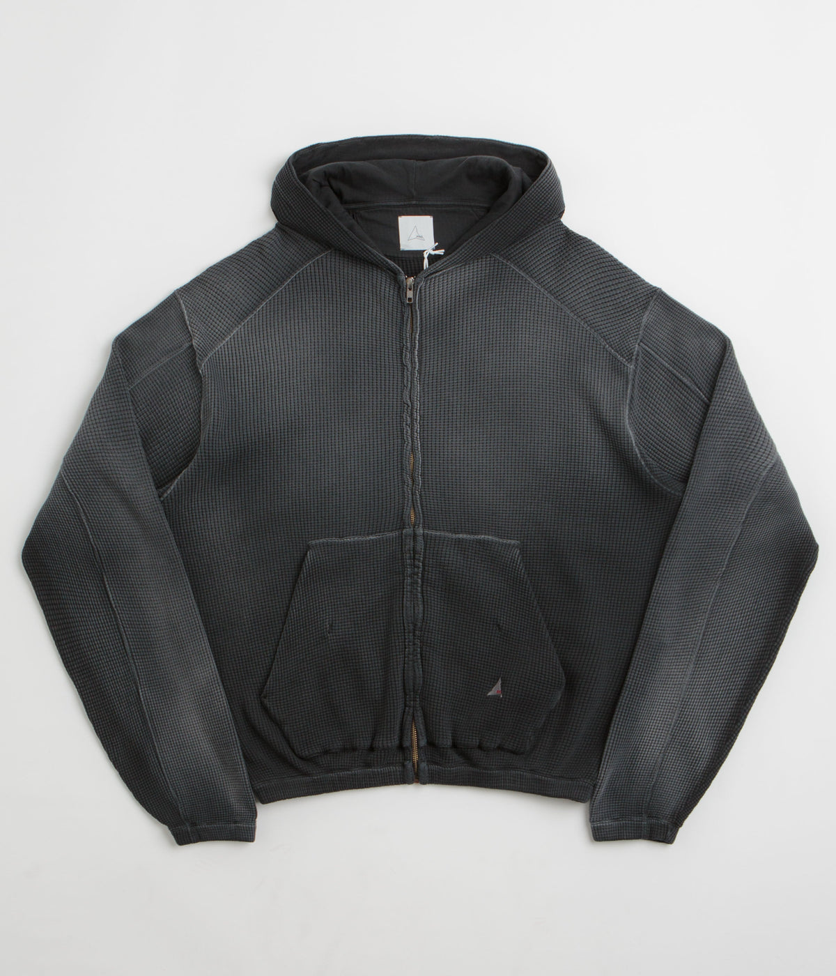 ROA Bee Sun Faded Zip Up Hoodie - Black