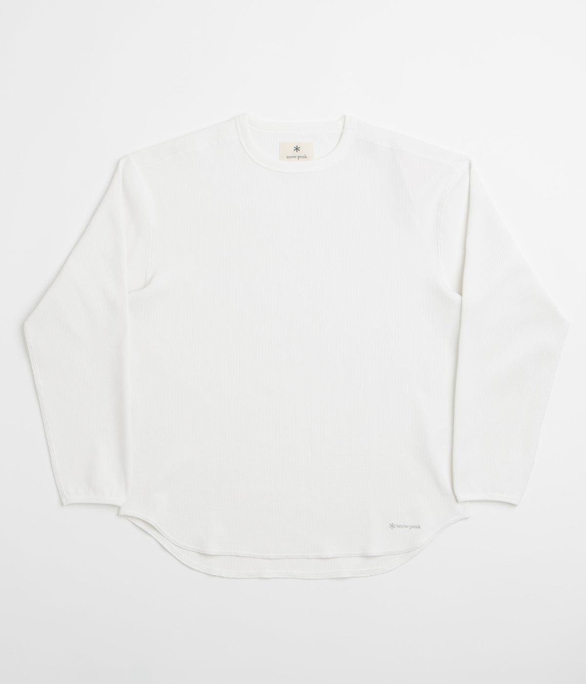 Snow Peak Dry Waffle Long Sleeve T-Shirt - Off White